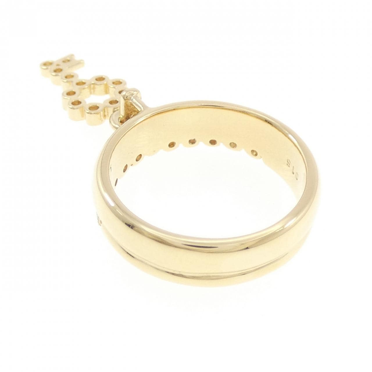 K18YG キー ダイヤモンド リング 0.15CT