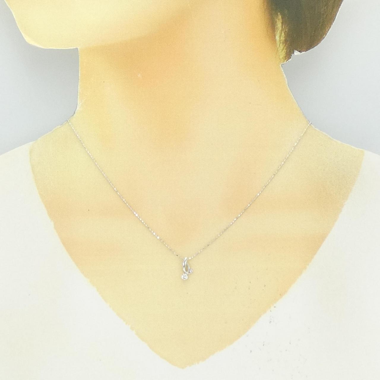 K18WG ダイヤモンド ネックレス 0.12CT