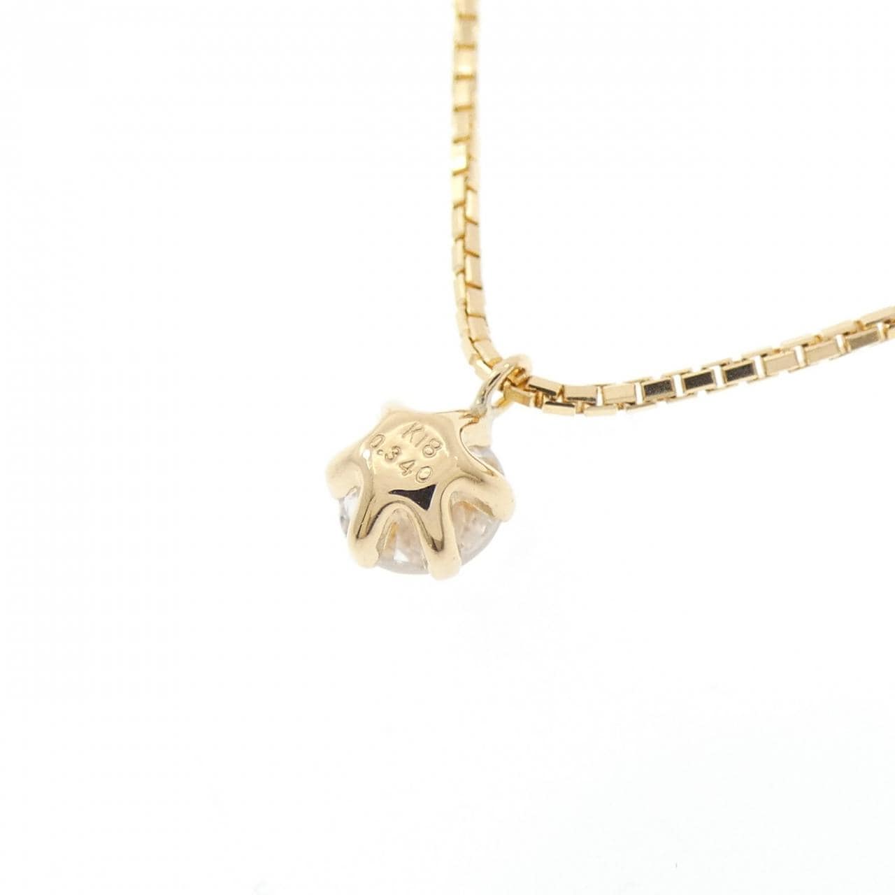 K18YG ソリティア ダイヤモンド ネックレス 0.340CT