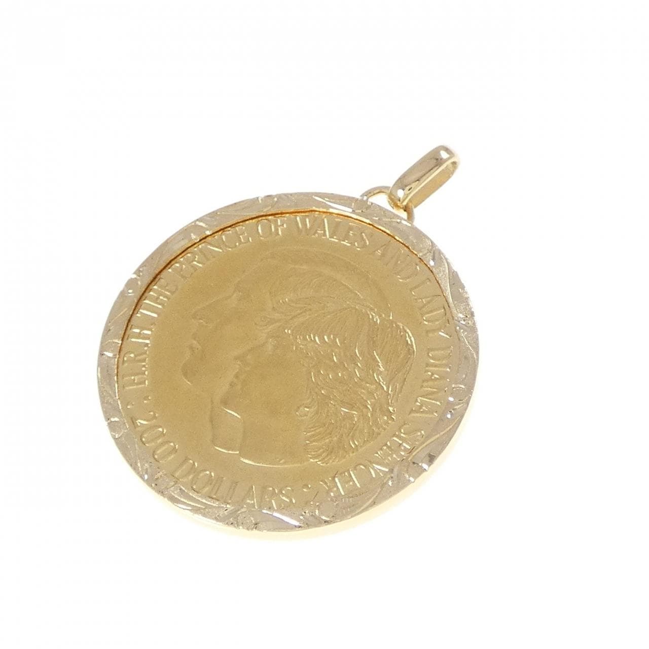 K18YG(枠) コイン ペンダント