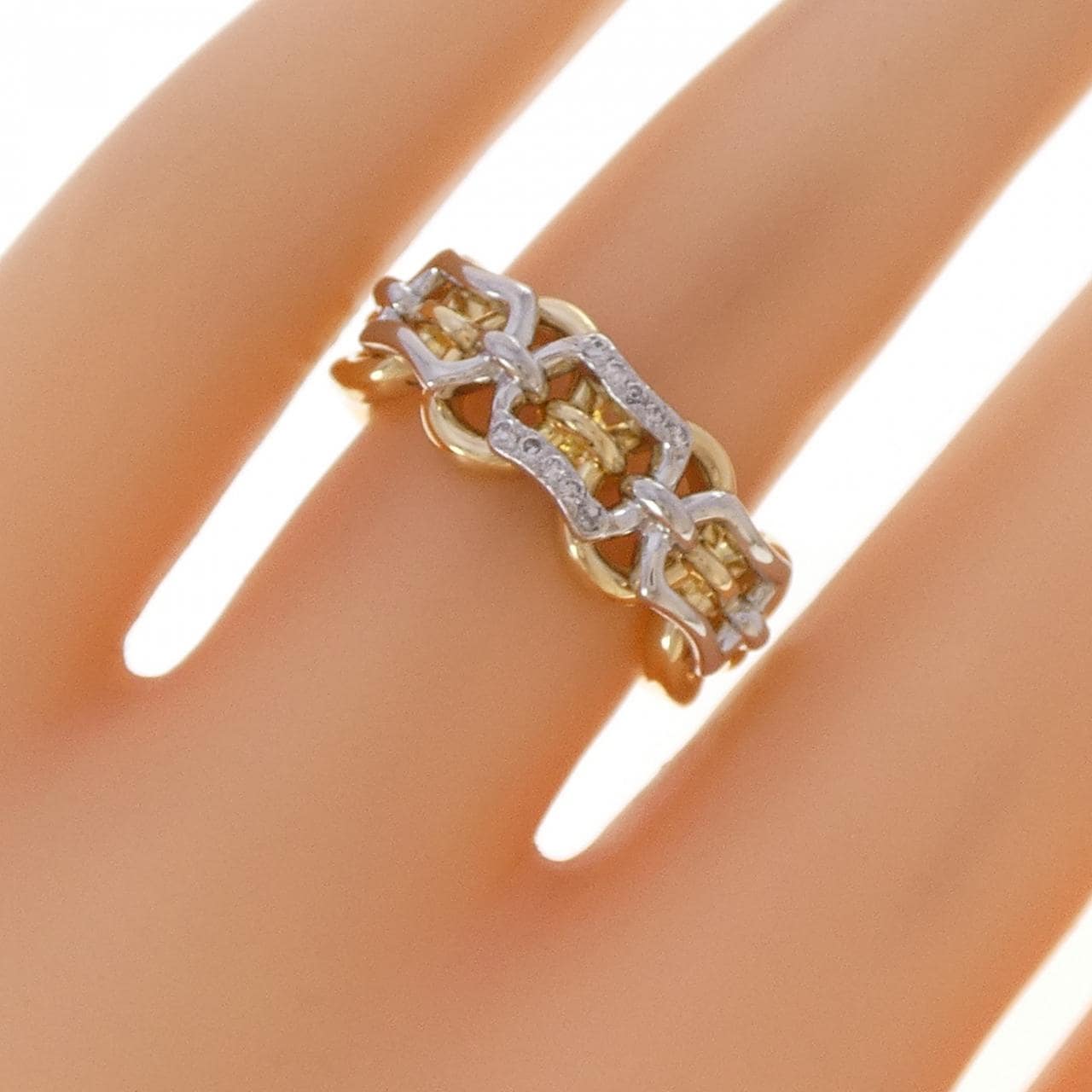 K18YG/PT900 ダイヤモンド リング 0.05CT
