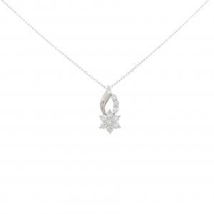 PT900/PT850 フラワー ダイヤモンド ネックレス 0.30CT