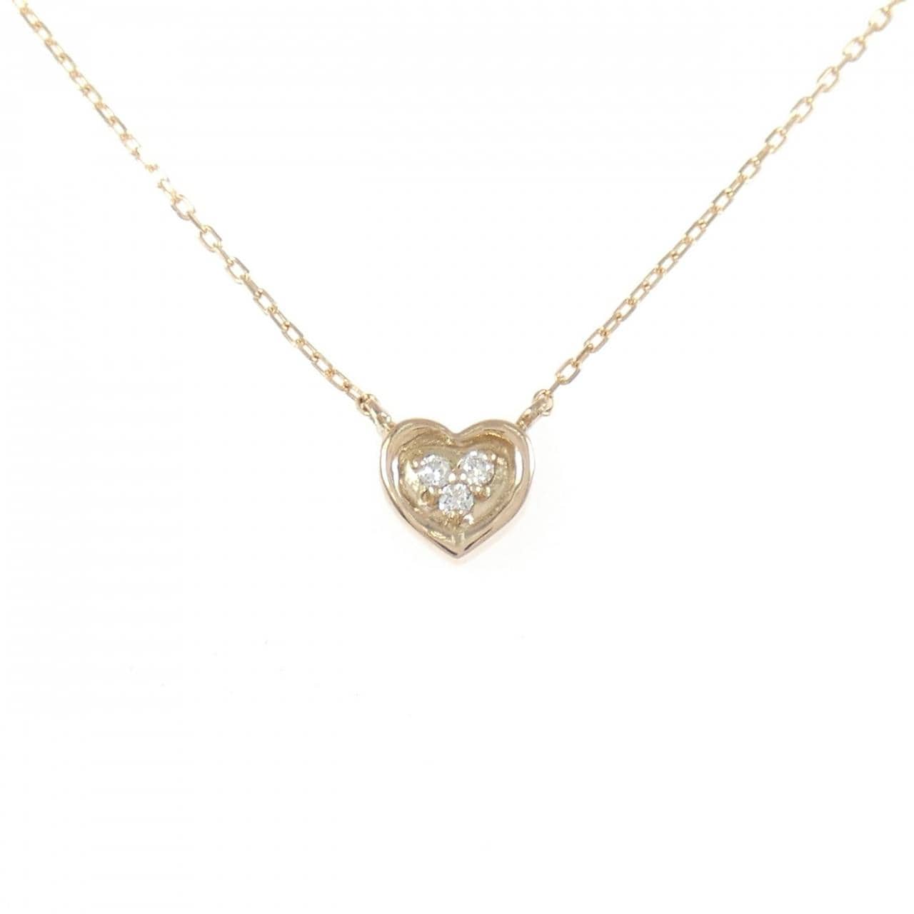 K18PG ハート ダイヤモンド ネックレス 0.035CT