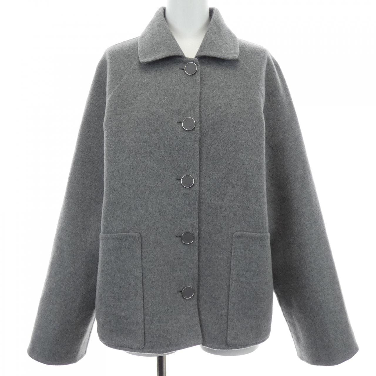 エルメス HERMES ダブルフェイス クルードセル ラムスキンボタン 4H0102DA ジャケット