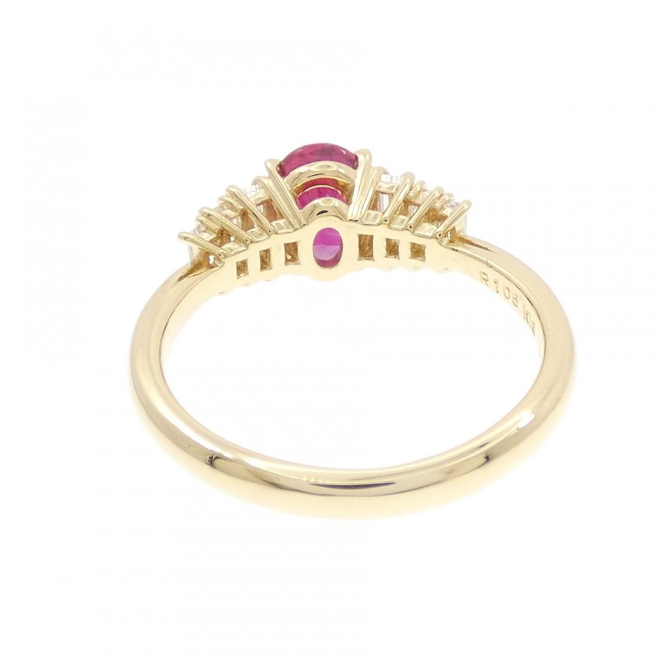 K18YG ルビー リング 1.06CT