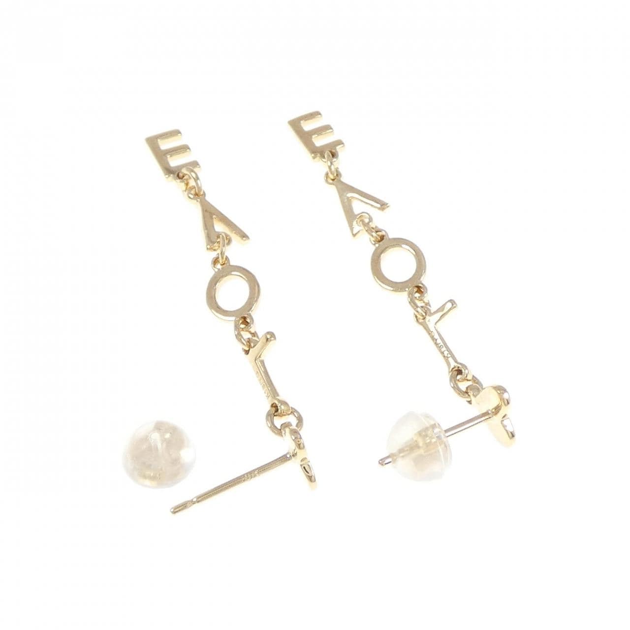 K18YG heart earrings