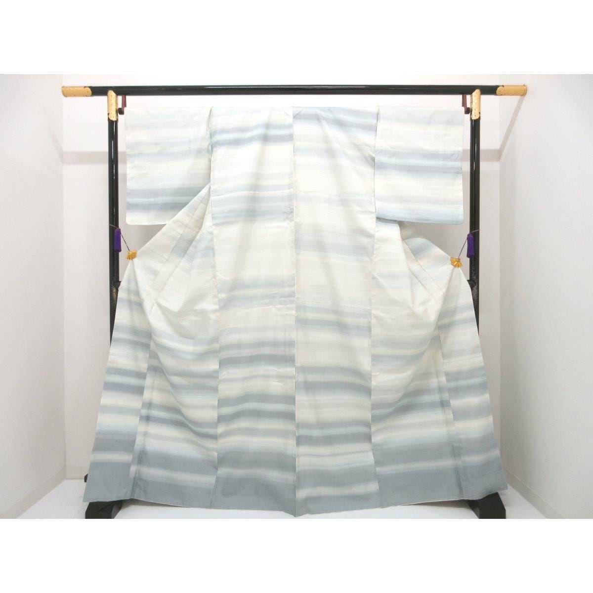 【未使用品】訪問着　加藤改石　証紙付　身幅４Ｌ寸【牛首紬】