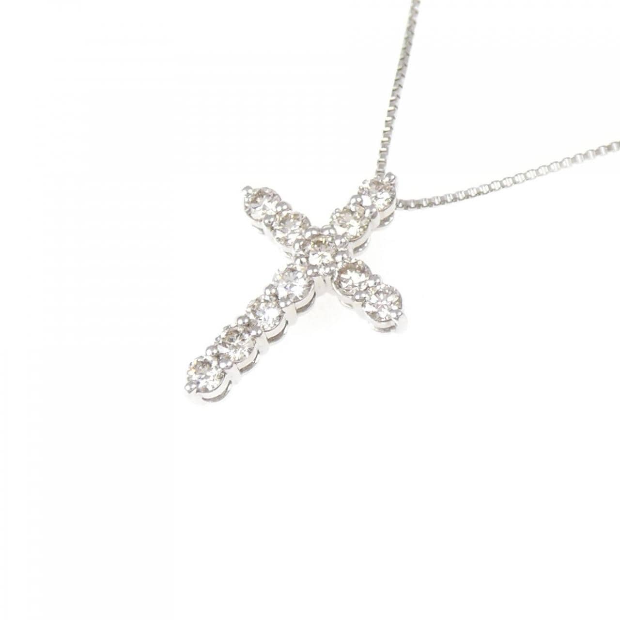 PT950/PT850 クロス ダイヤモンド ネックレス 0.30CT