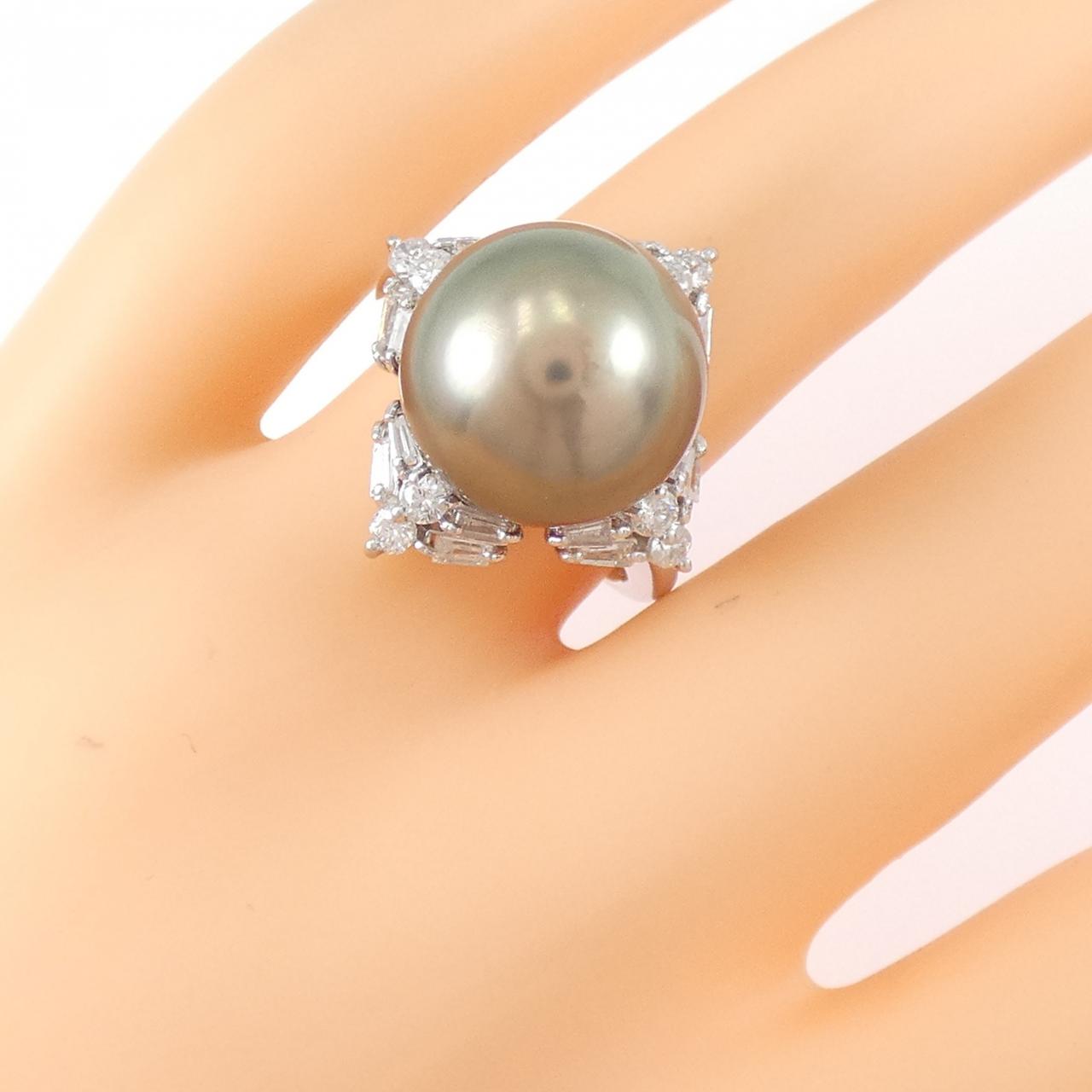 PT900 黒蝶パール リング 13.4mm