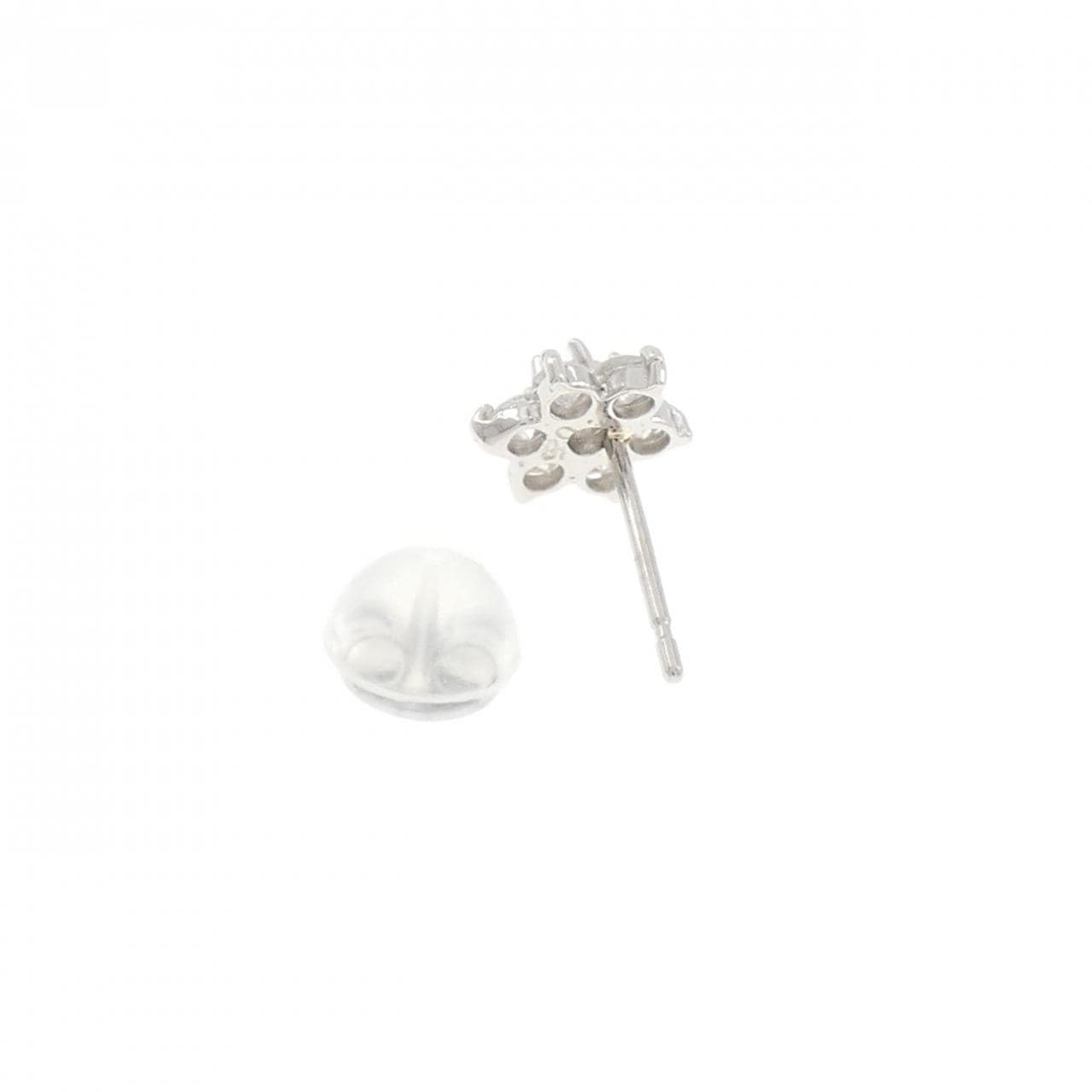 PT900 フラワー ダイヤモンド ピアス 0.25CT 片耳