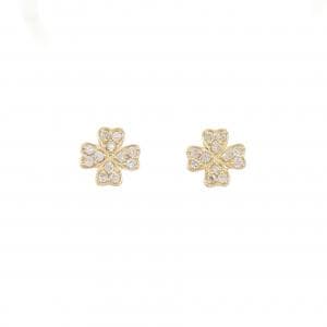 K18YG クローバー ダイヤモンド ピアス 0.30CT