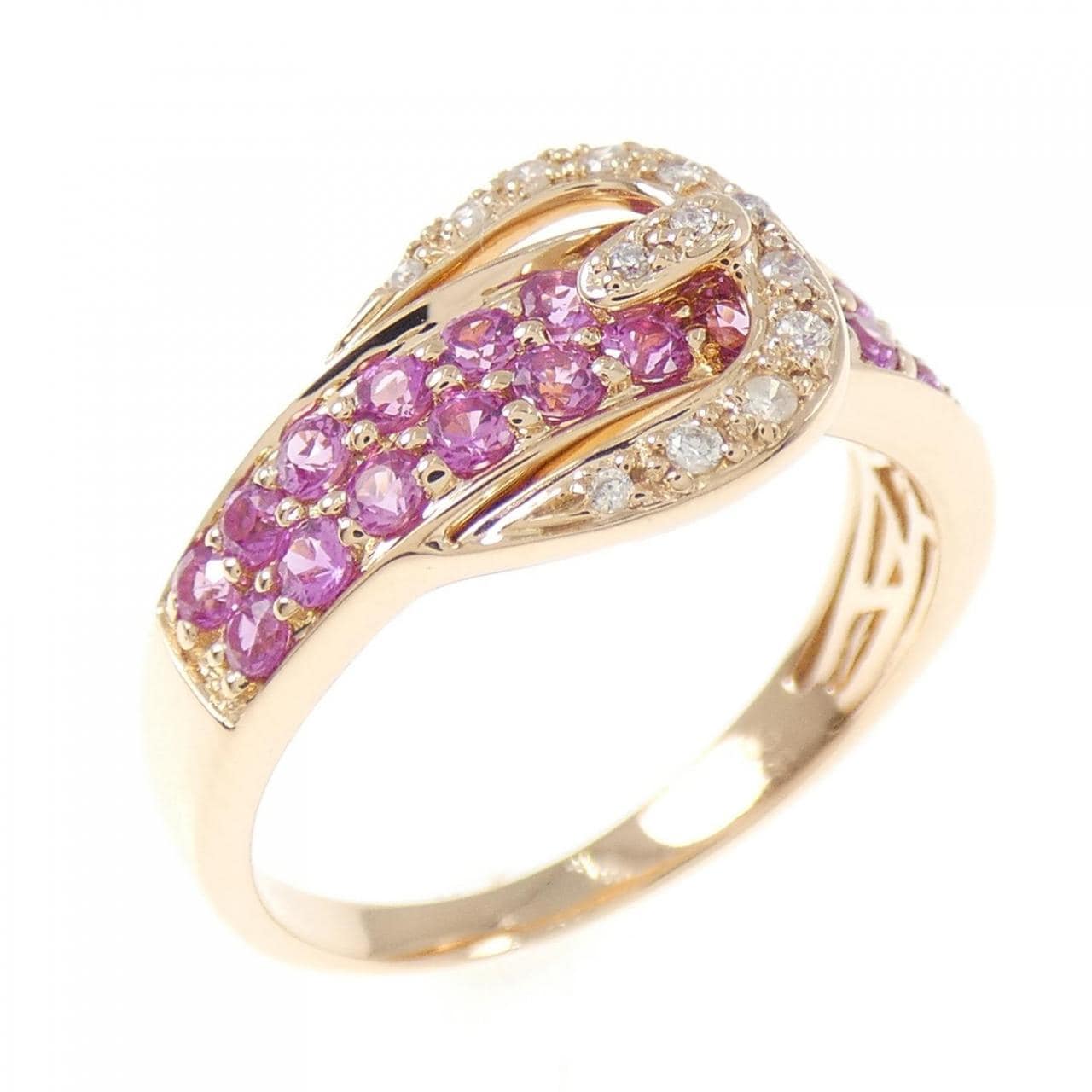 K18PG ベルト サファイヤ リング 0.80CT