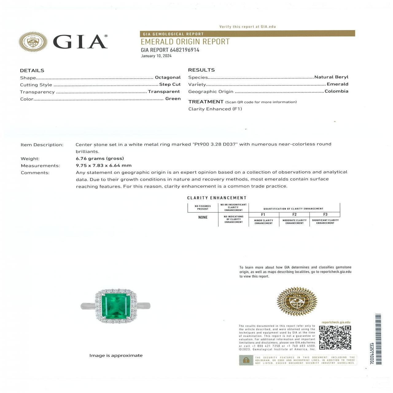 [再加工款] PT 祖母綠戒指 3.28CT 哥倫比亞製造