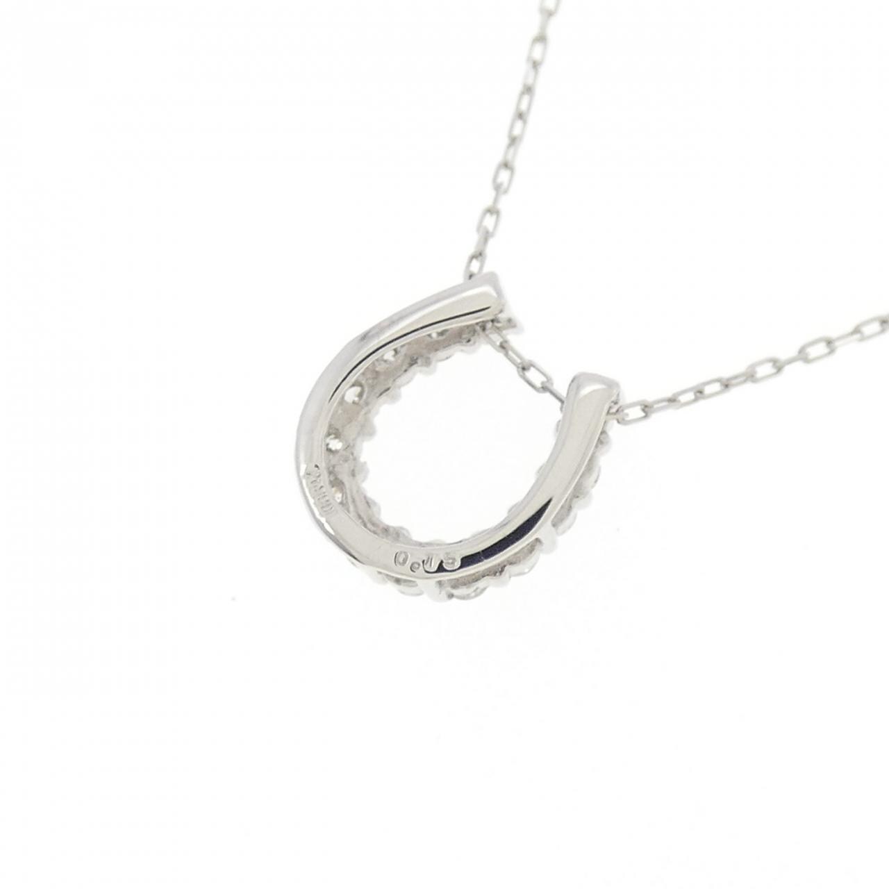 【新品】PT900/PT850 ホースシュー ダイヤモンド ネックレス 0.15CT