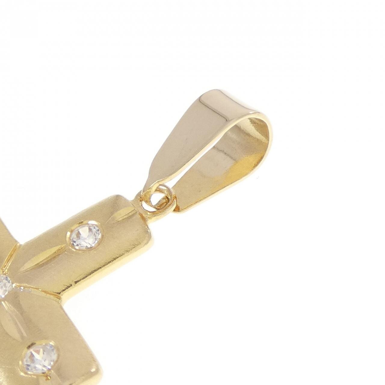 K18YG クロス キュービック ペンダント