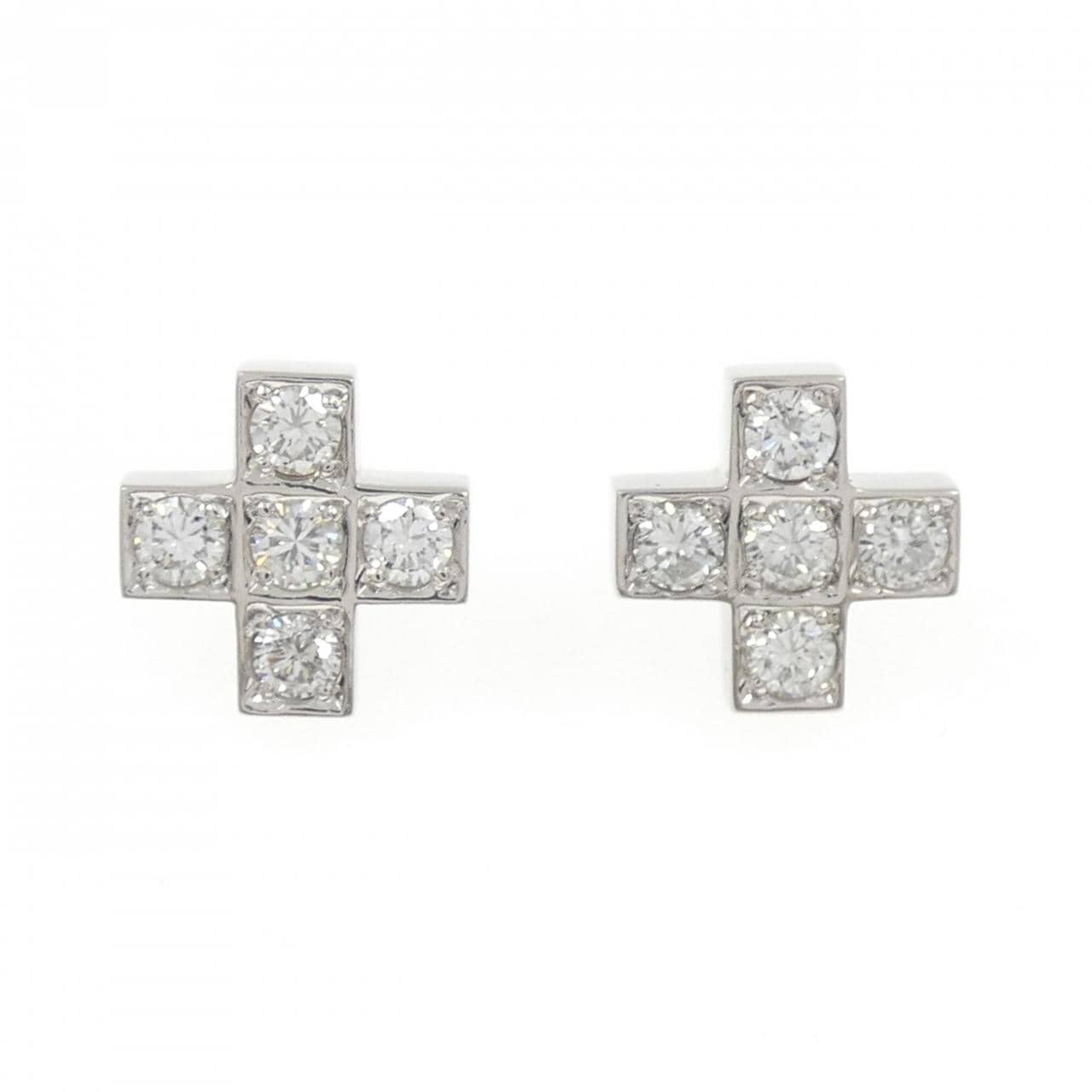 PT900 クロス ダイヤモンド ピアス 0.614CT