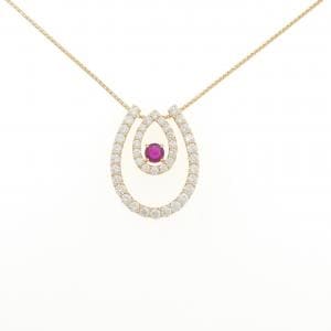 K18YG 2WAY ルビー ネックレス 0.39CT
