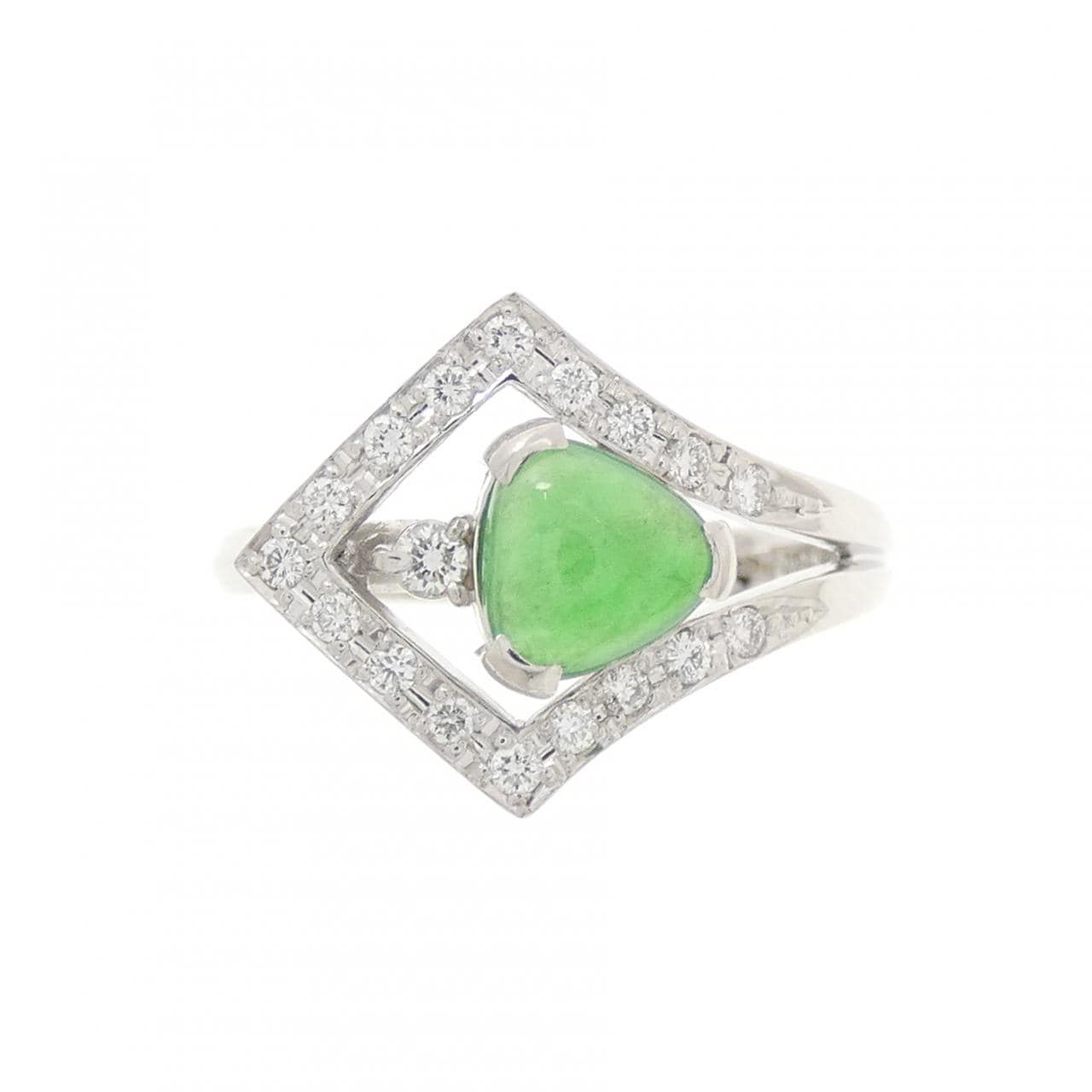 K18WG ヒスイ リング 0.74CT