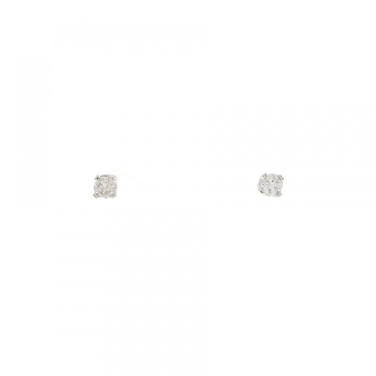 PT900 ソリティア ダイヤモンド ピアス 0.106CT