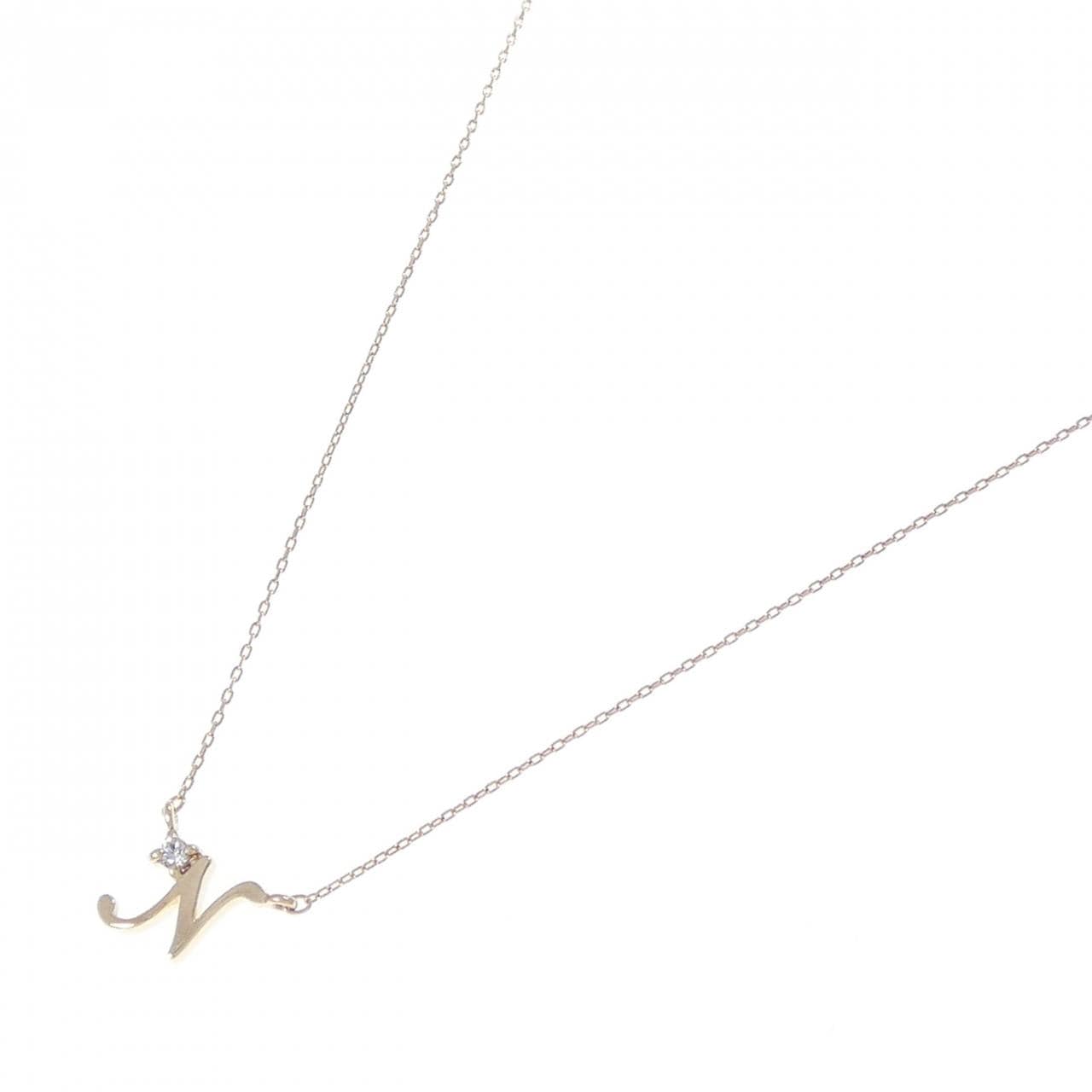 4゜C イニシャルN ダイヤモンド ネックレス
