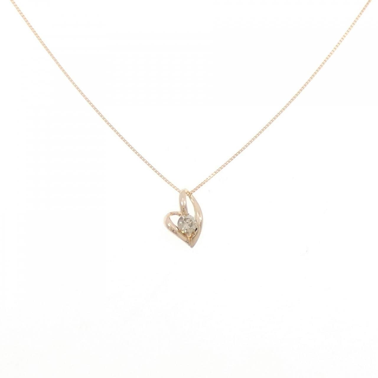 K18PG ハート ダイヤモンド ネックレス 0.10CT
