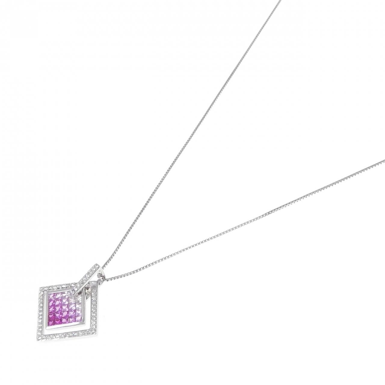 K18WG sapphire necklace 0.80CT