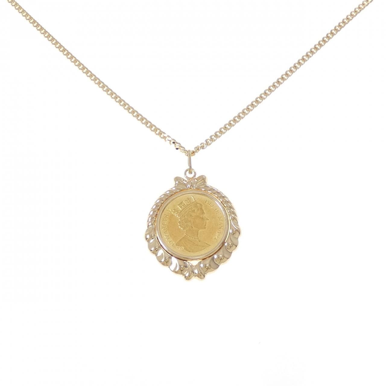 K18YG(枠)/K18YG コイン ネックレス