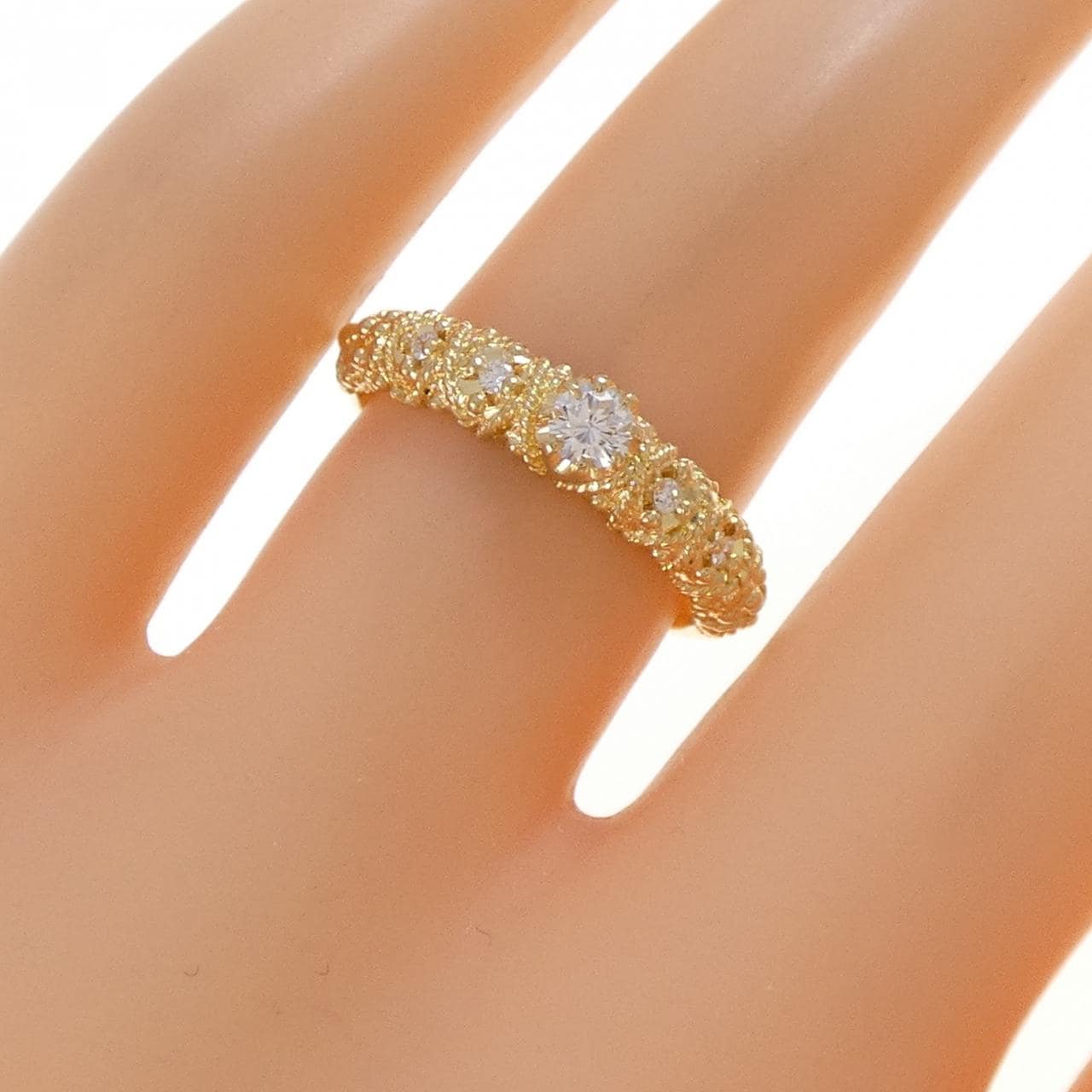 750YG ダイヤモンド リング 0.107CT