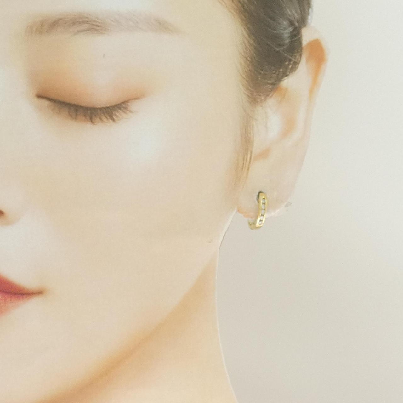 K18YG ダイヤモンド フープ ピアス 0.20CT