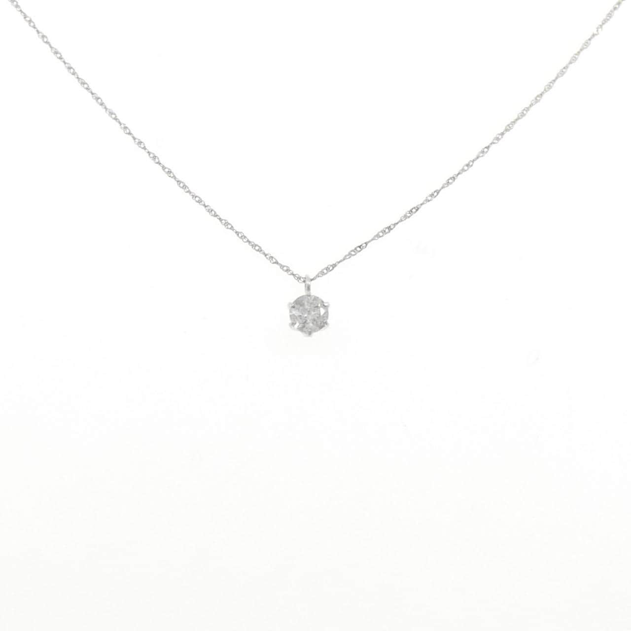 PT999/PT850 ソリティア ダイヤモンド ネックレス 0.3CT