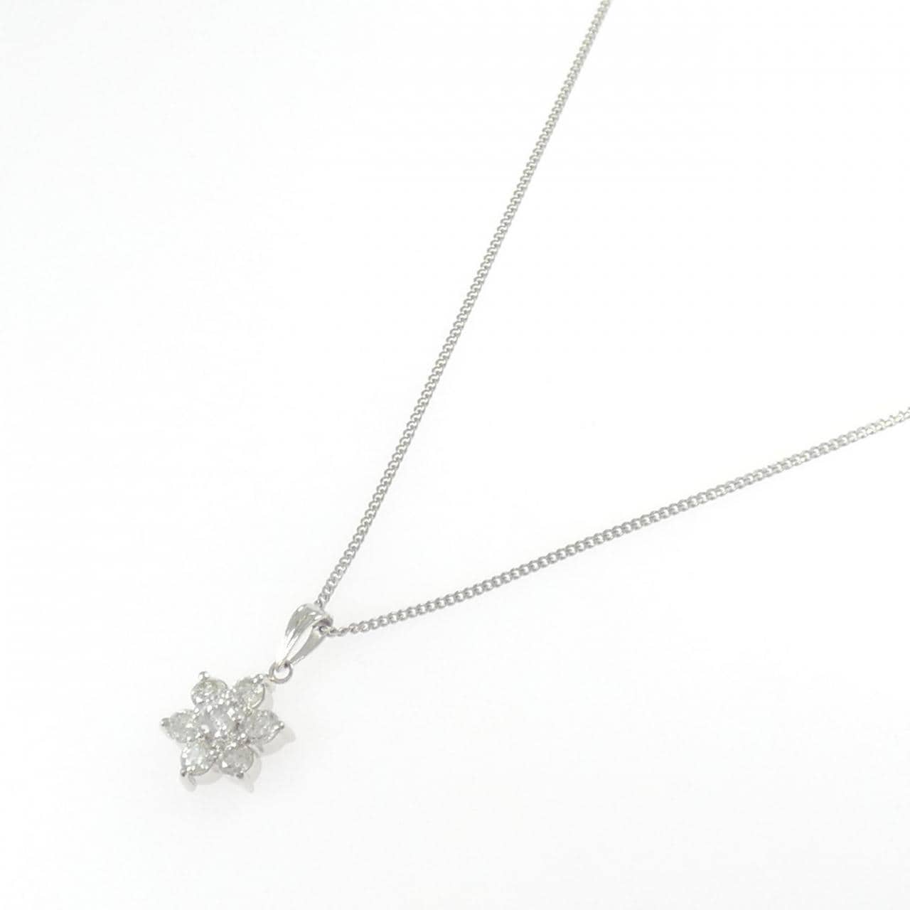 PT850 フラワー ダイヤモンド ネックレス 1.00CT