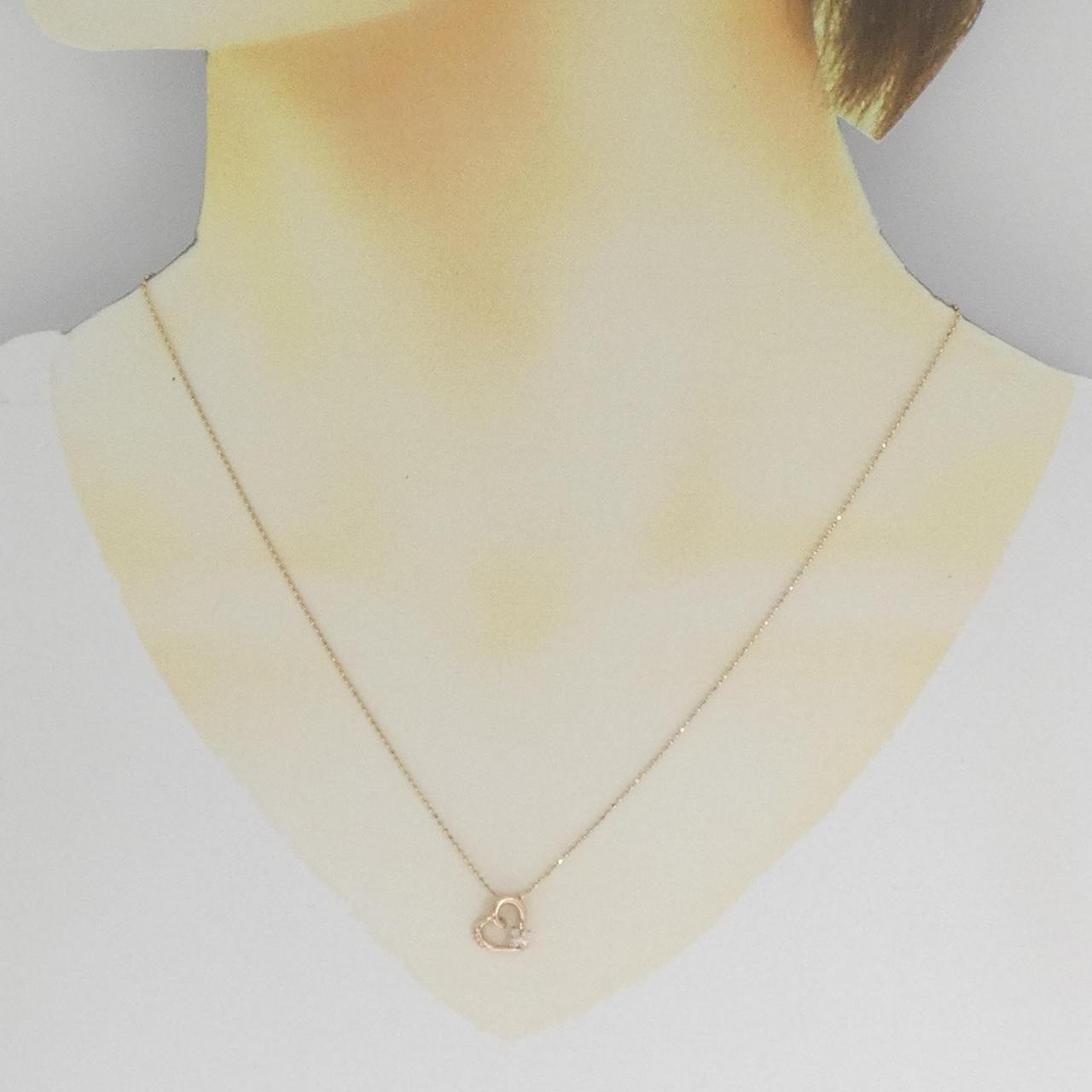 K10PG ハート ダイヤモンド ネックレス 0.05CT