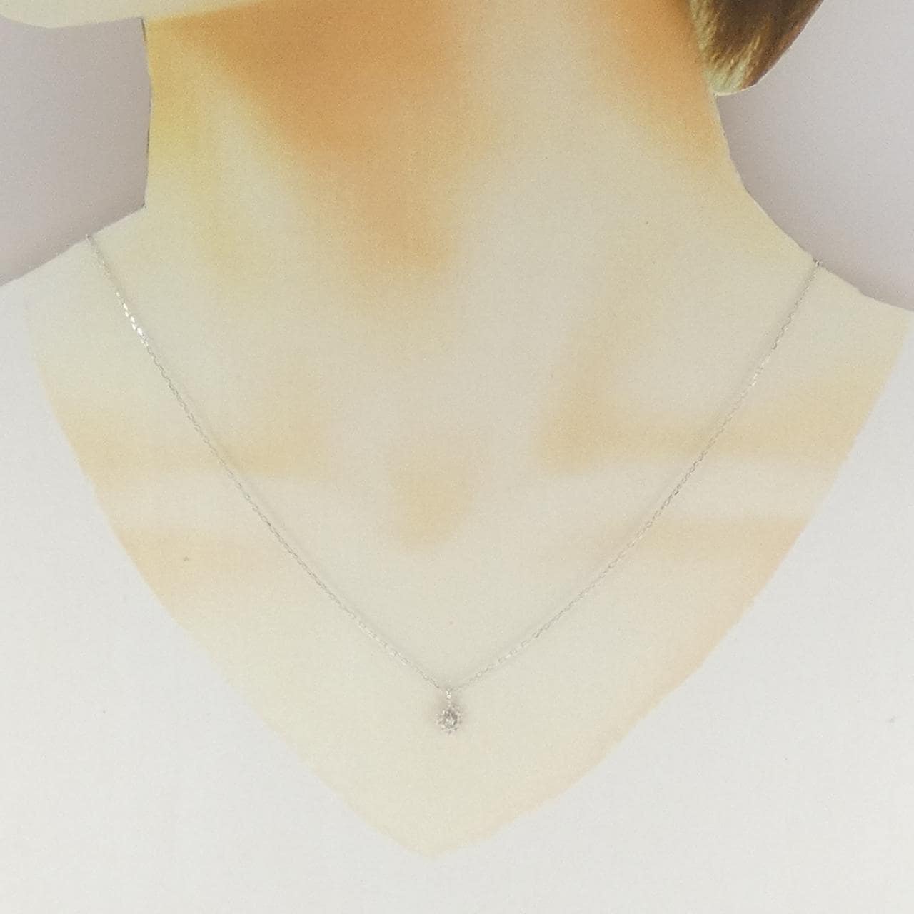 K10WG ダイヤモンド ネックレス 0.06CT