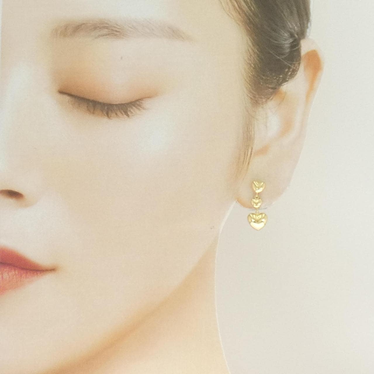 【新品】K18YG ハート ピアス