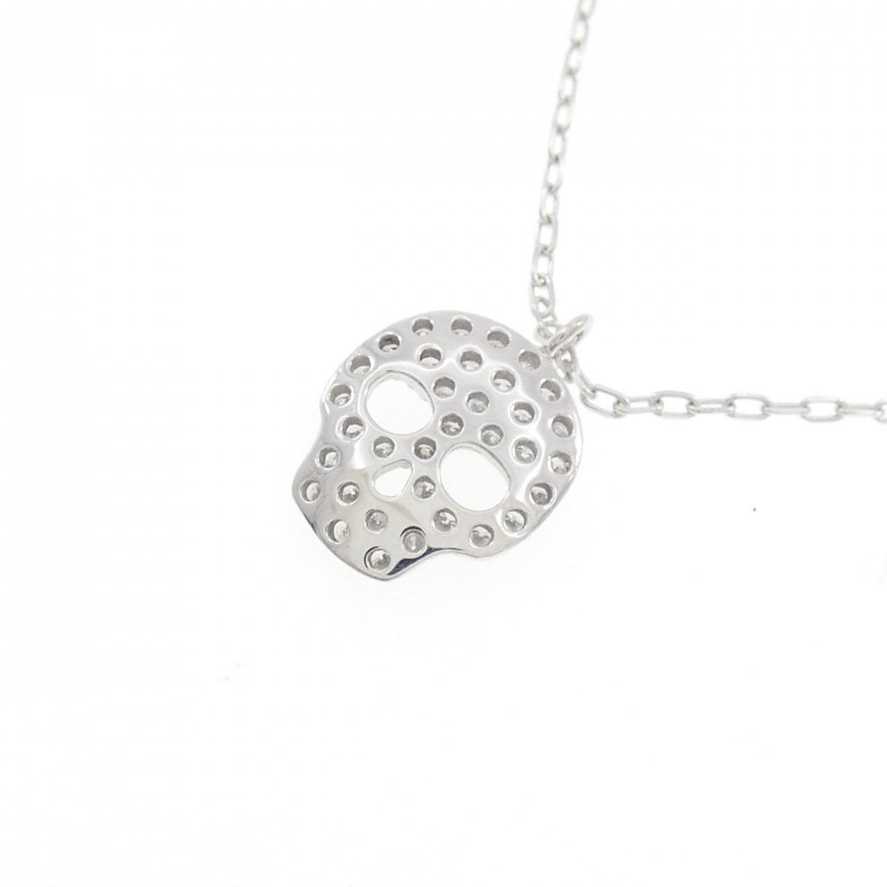 K18WG骷髅头钻石项链 0.17克拉