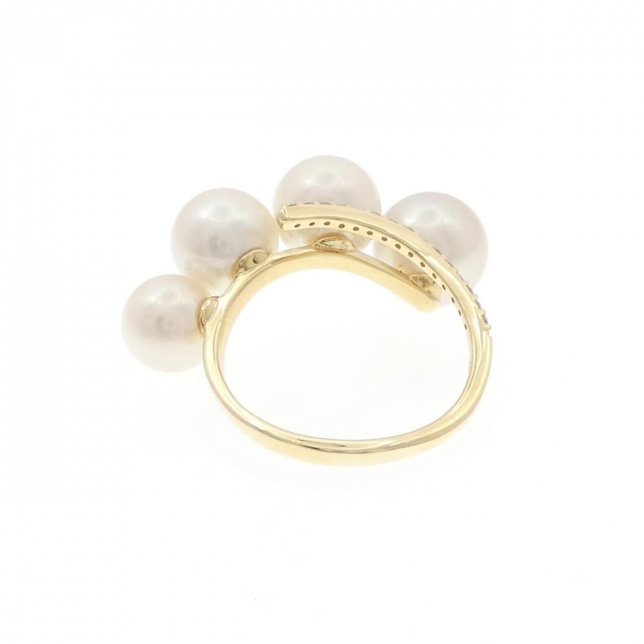 K18YG Akoya pearl ring