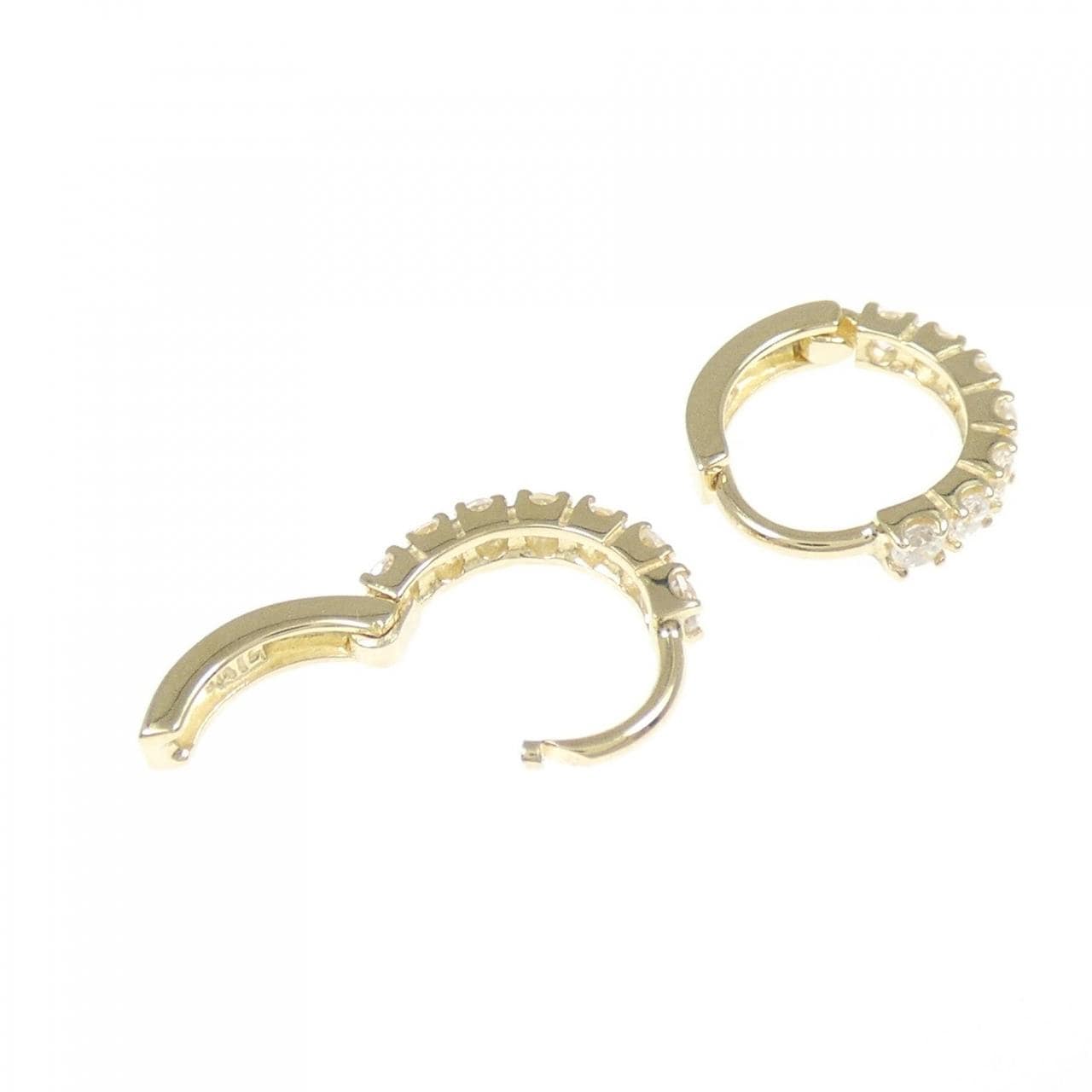 K14YG キュービック ピアス