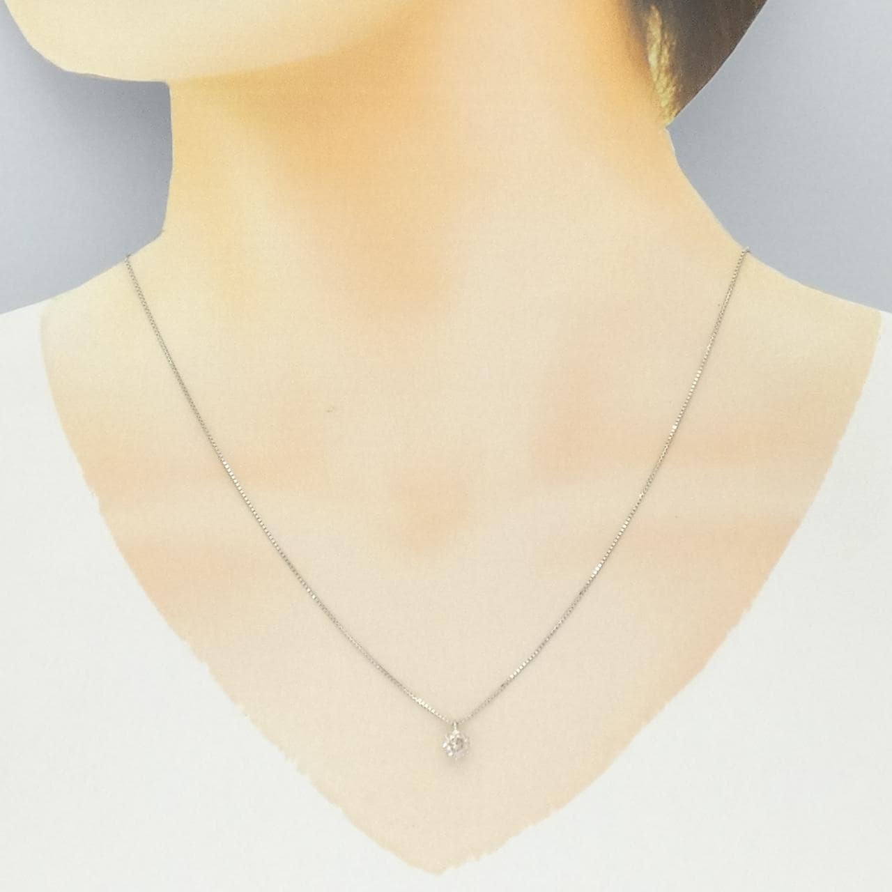 PT900/PT850 ソリティア ダイヤモンド ネックレス 0.52CT