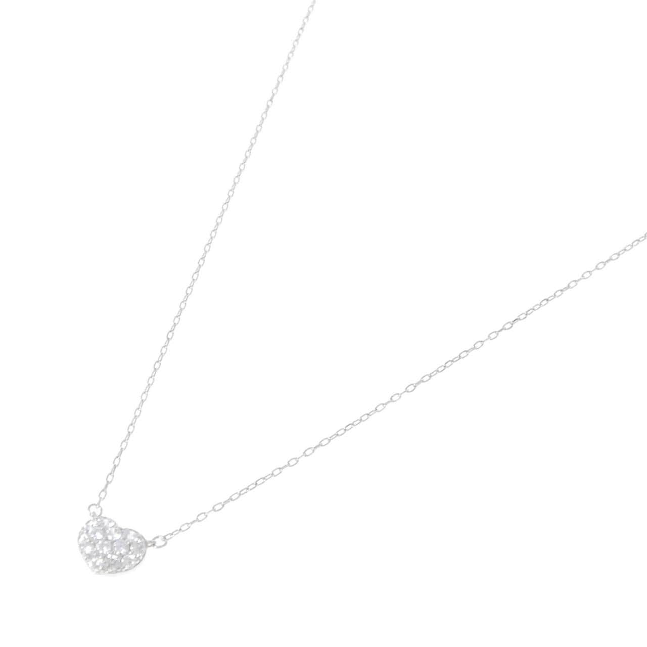 K10WG ハート キュービック ネックレス