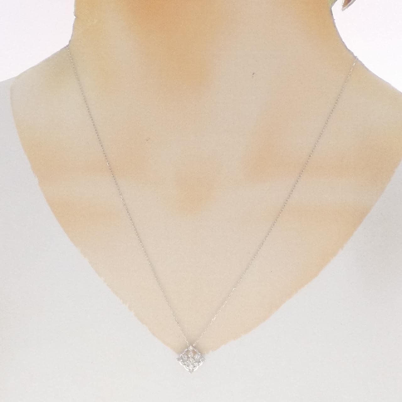 K18WG ダイヤモンド ネックレス 0.37CT