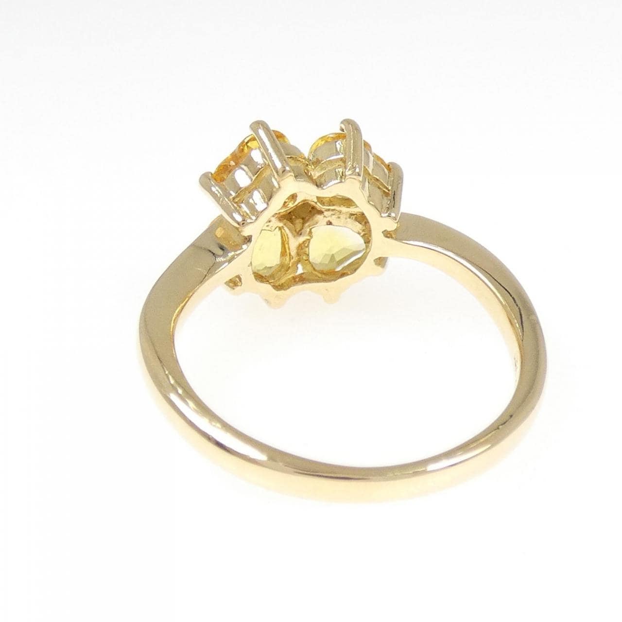 18KYG フラワー サファイヤ リング 1.73CT