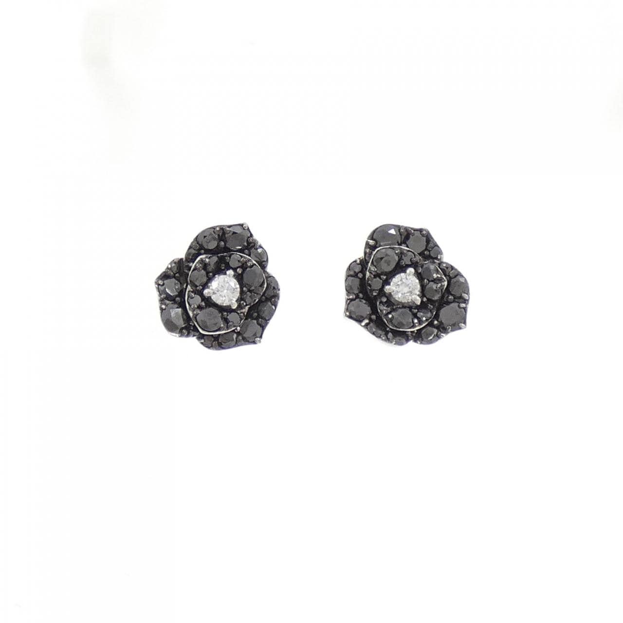 K18WG/K18BG ローズ ダイヤモンド ピアス 0.88CT
