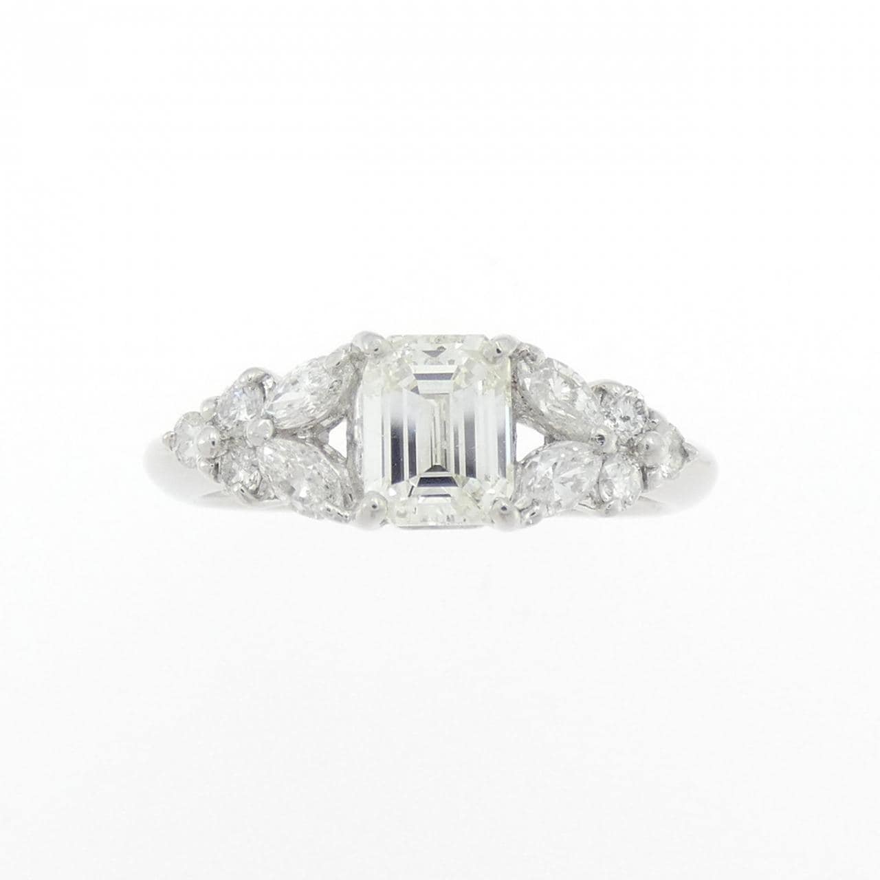PT900 Diamond Ring 1.013CT L SI2 Emerald Cut