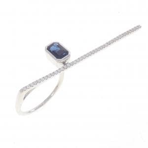 K18WG サファイヤ リング 1.00CT