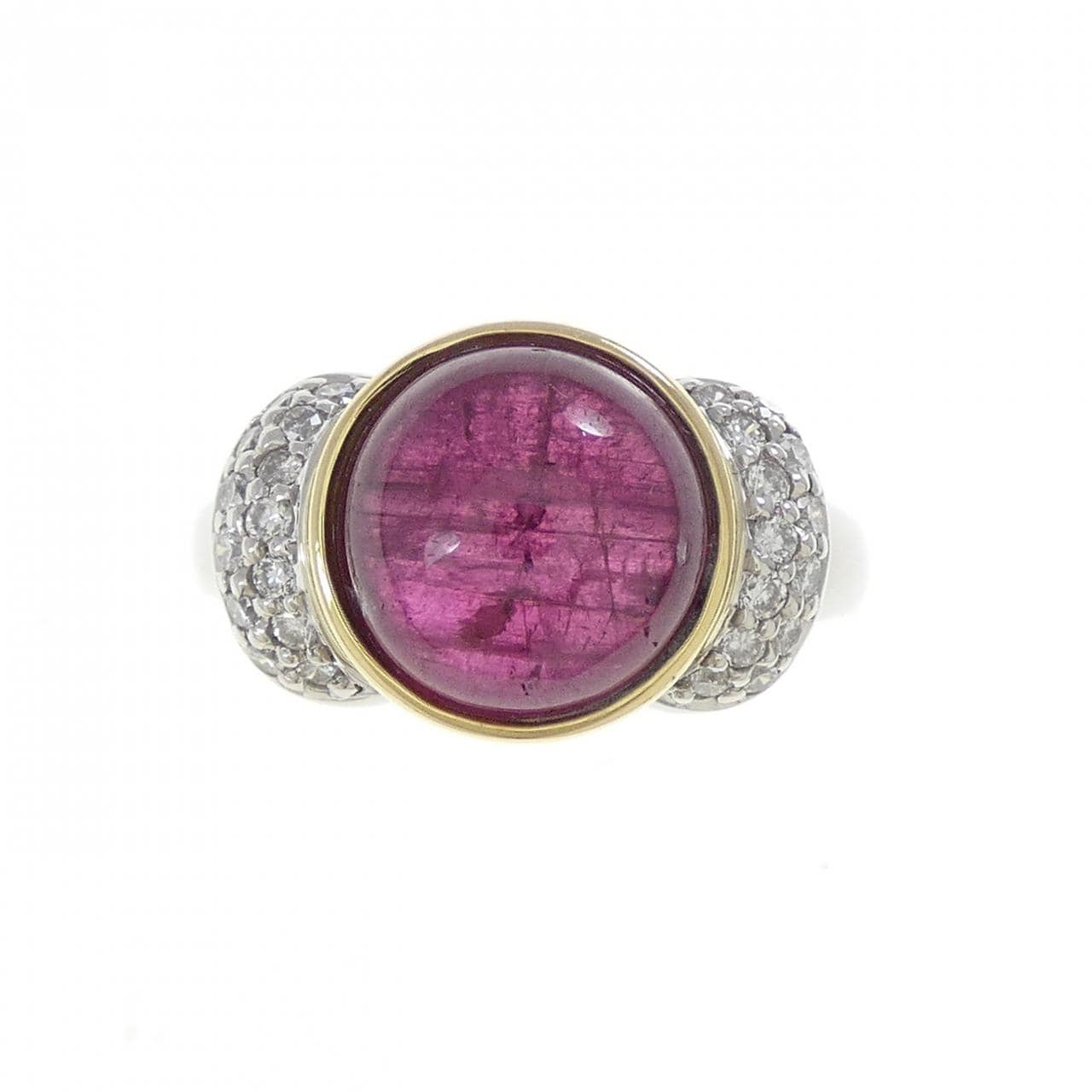 K18YG/PT900 トルマリン リング 4.51CT