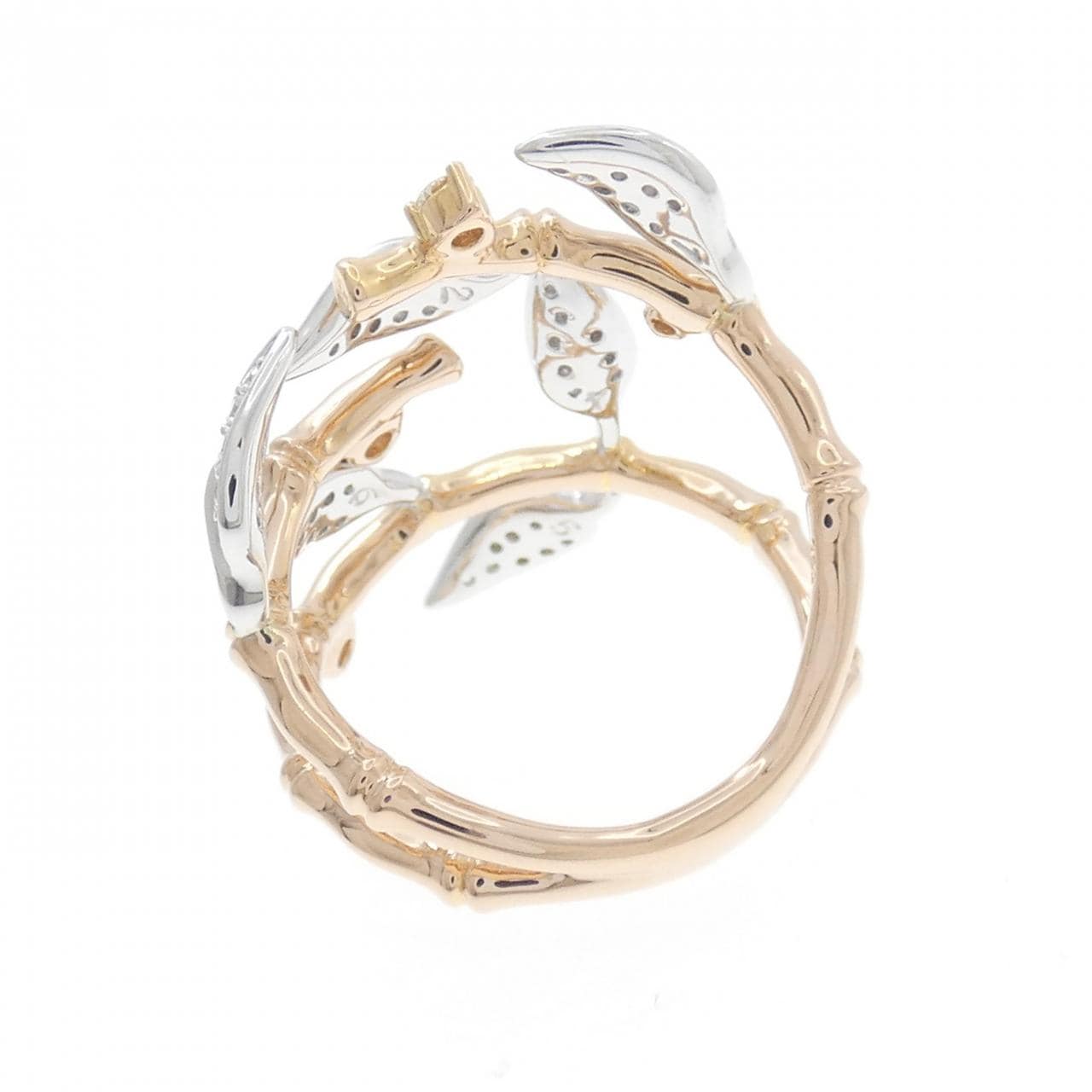 750PG/750WG リーフ ダイヤモンド リング