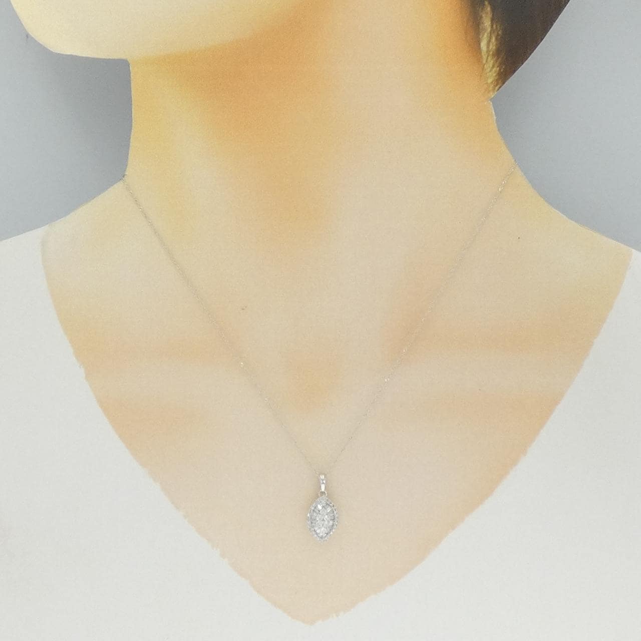 K18WG ダイヤモンド ネックレス 0.50CT