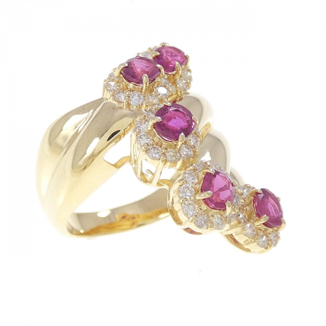 K18YG ルビー リング 1.37CT