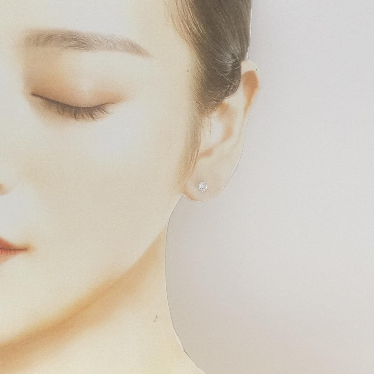 PT900 ソリティア ダイヤモンド ピアス 0.50CT