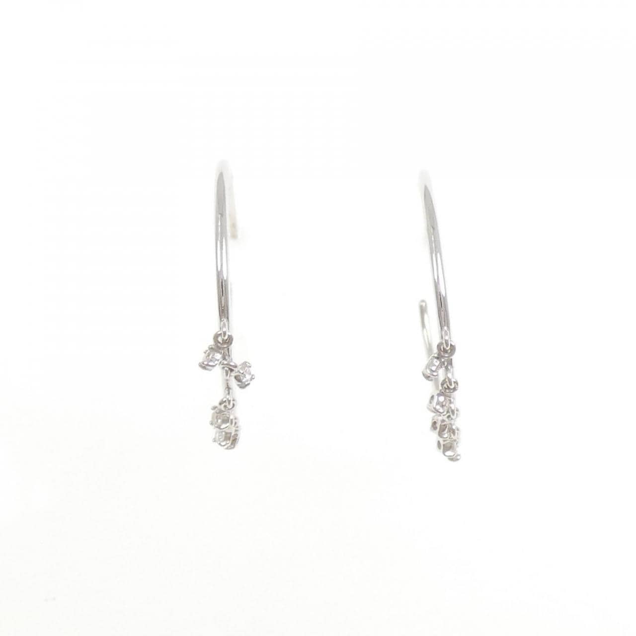 K18WG ダイヤモンド ピアス 0.08CT